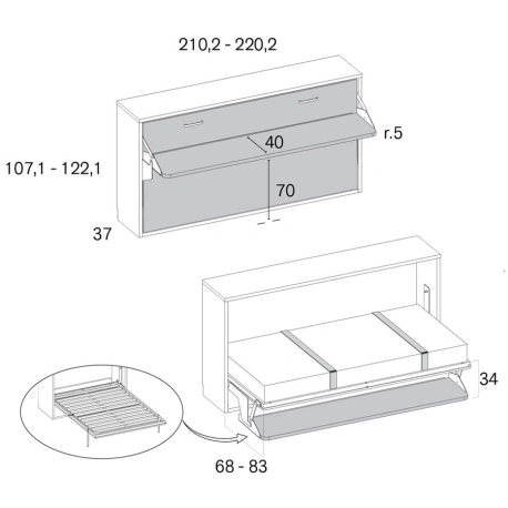 Cama abatible Jet  Comprar Cama abatible Jet Online