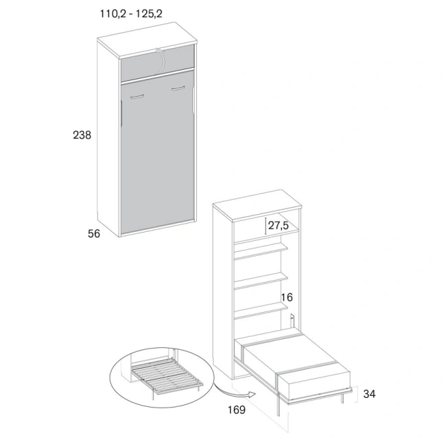 Cama abatible Zugon 238