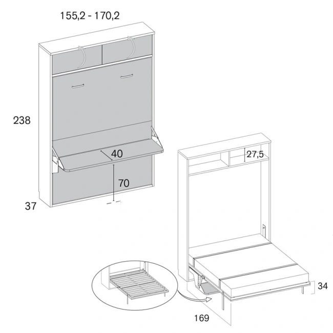 Cama abatible Burdain 238