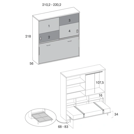 Cama abatible Omek  Comprar Cama abatible Omek Online