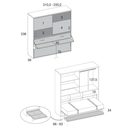 Cama abatible Nubadar