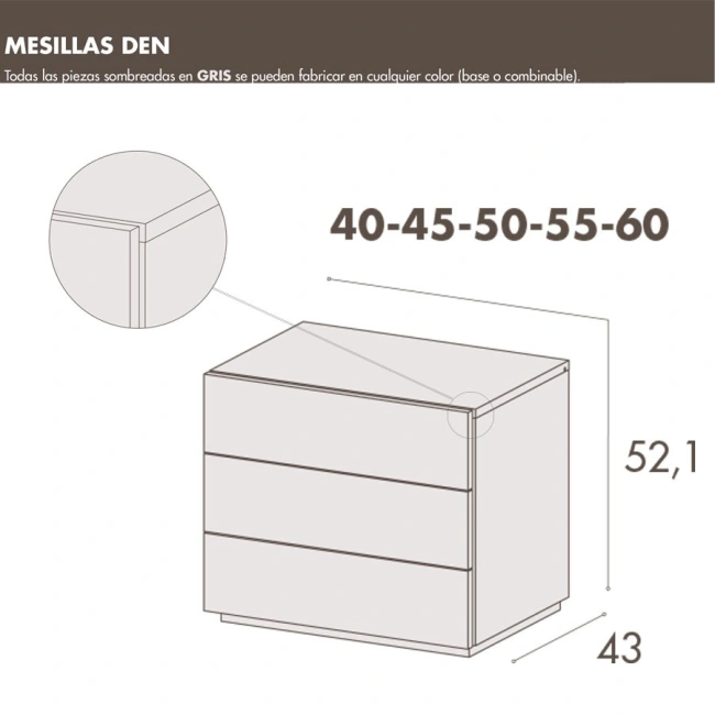 Mesilla Den 3 cajones
