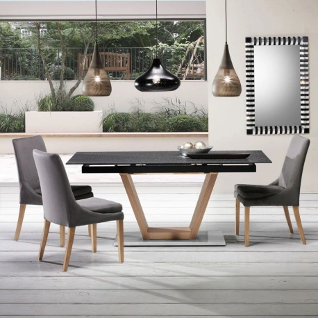 Mesa de comedor Wood + 4 sillas Normann