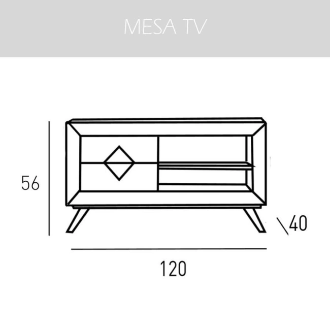 Mueble TV Cloe Málaga con patas