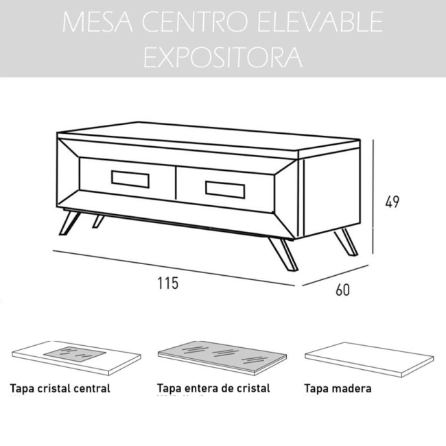 Mesa de centro elevable Cloe Huelva