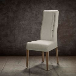 Magneto - silla de comedor de madera con asiento tapizado